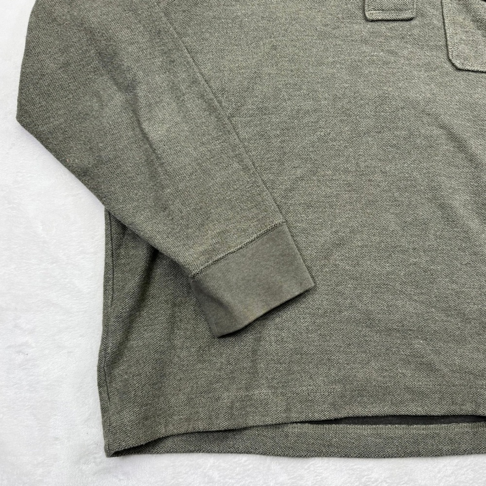 Eddie Bauer Mens XL Olive Green Henley Pullover Long Sleeve Pocket Sweater - Picture 4 of 14
